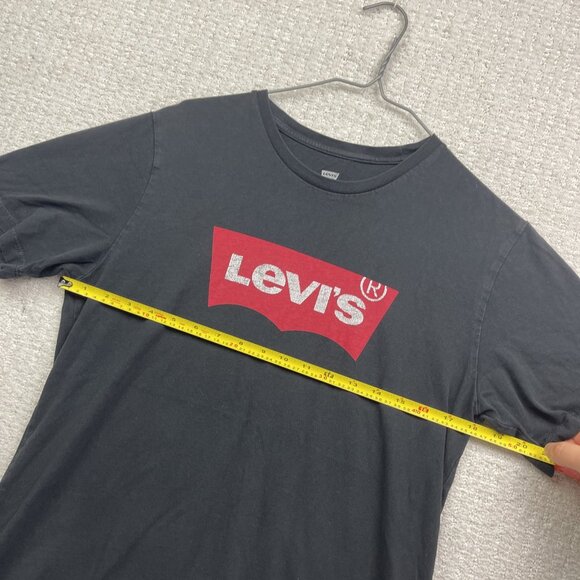 Levi’s Levi Strauss Mens Black w/ Red Classic Logo Short Sleeve Shirt Sz M - Picture 7 of 10